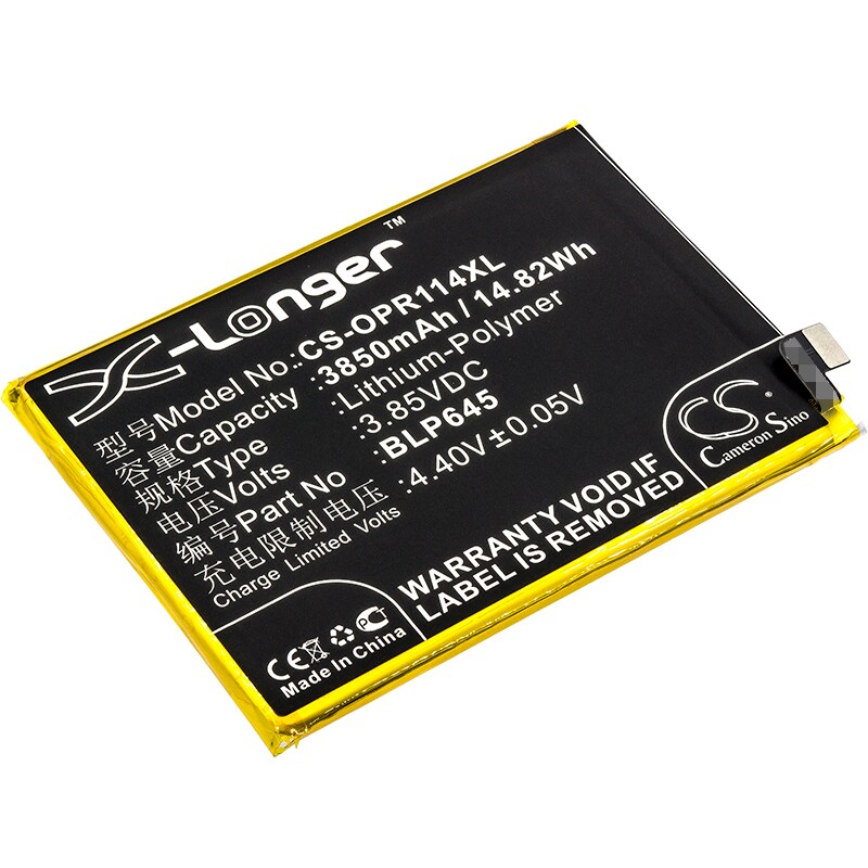 Batteri til mobiltelefon, smarttelefon for Oppo R11s Plus, R11s Plus Dual SIM m.fl.