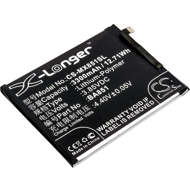 Batteri til mobiltelefon, smarttelefon for MeiZu E3, E3 Dual SIM, mblu E3 Dual SIM TD-LTE m.fl.