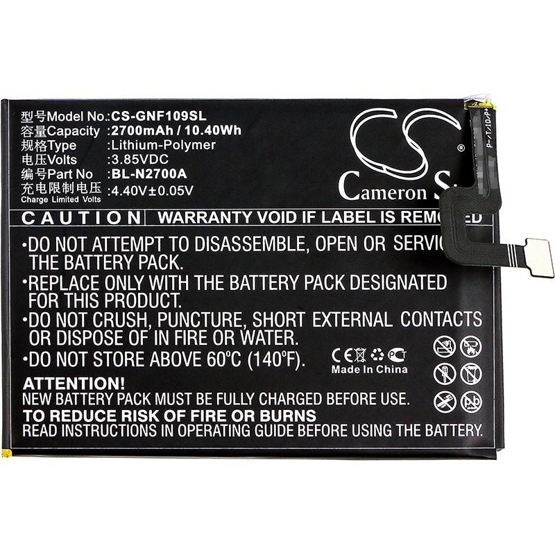 Batteri til mobiltelefon, smarttelefon for GIONEE F109, F109L, F109N