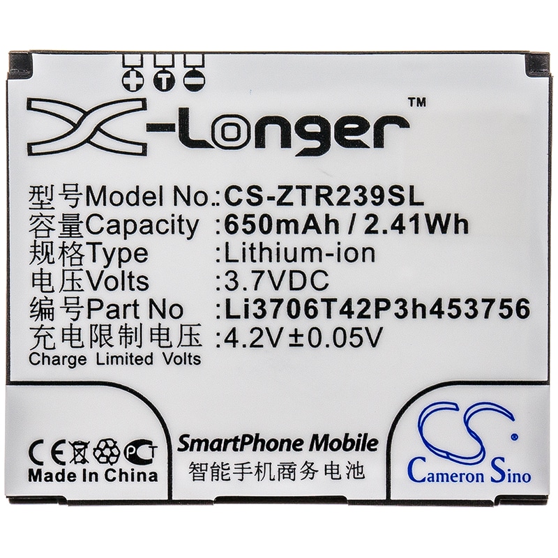 Batteri til mobiltelefon, smarttelefon for ZTE R239