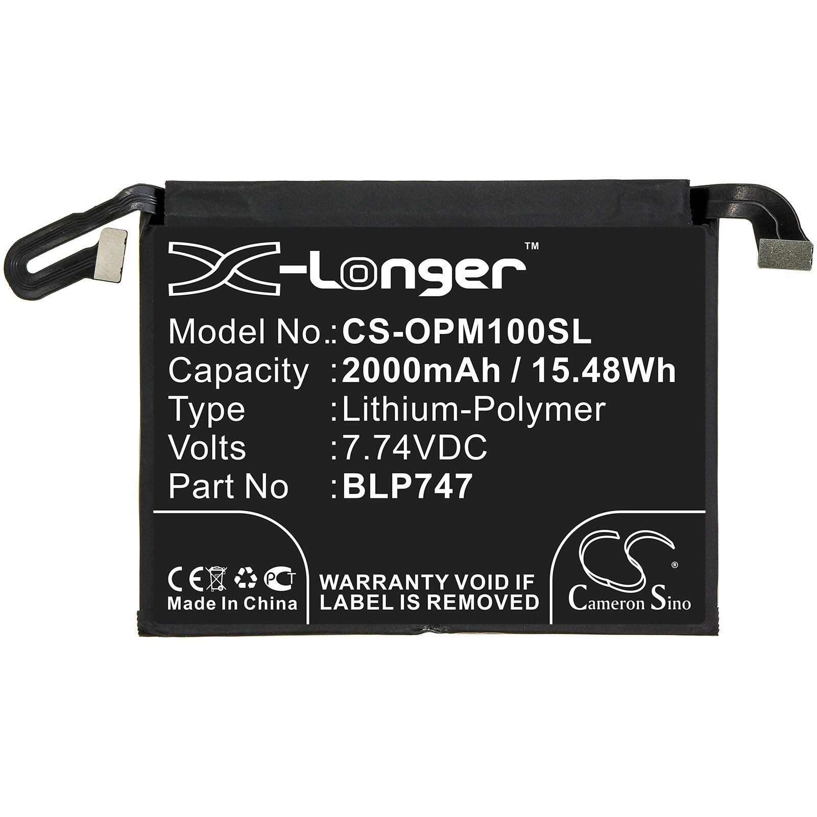 Batteri til mobiltelefon, smarttelefon for Oppo Reno ACE, PCLM10