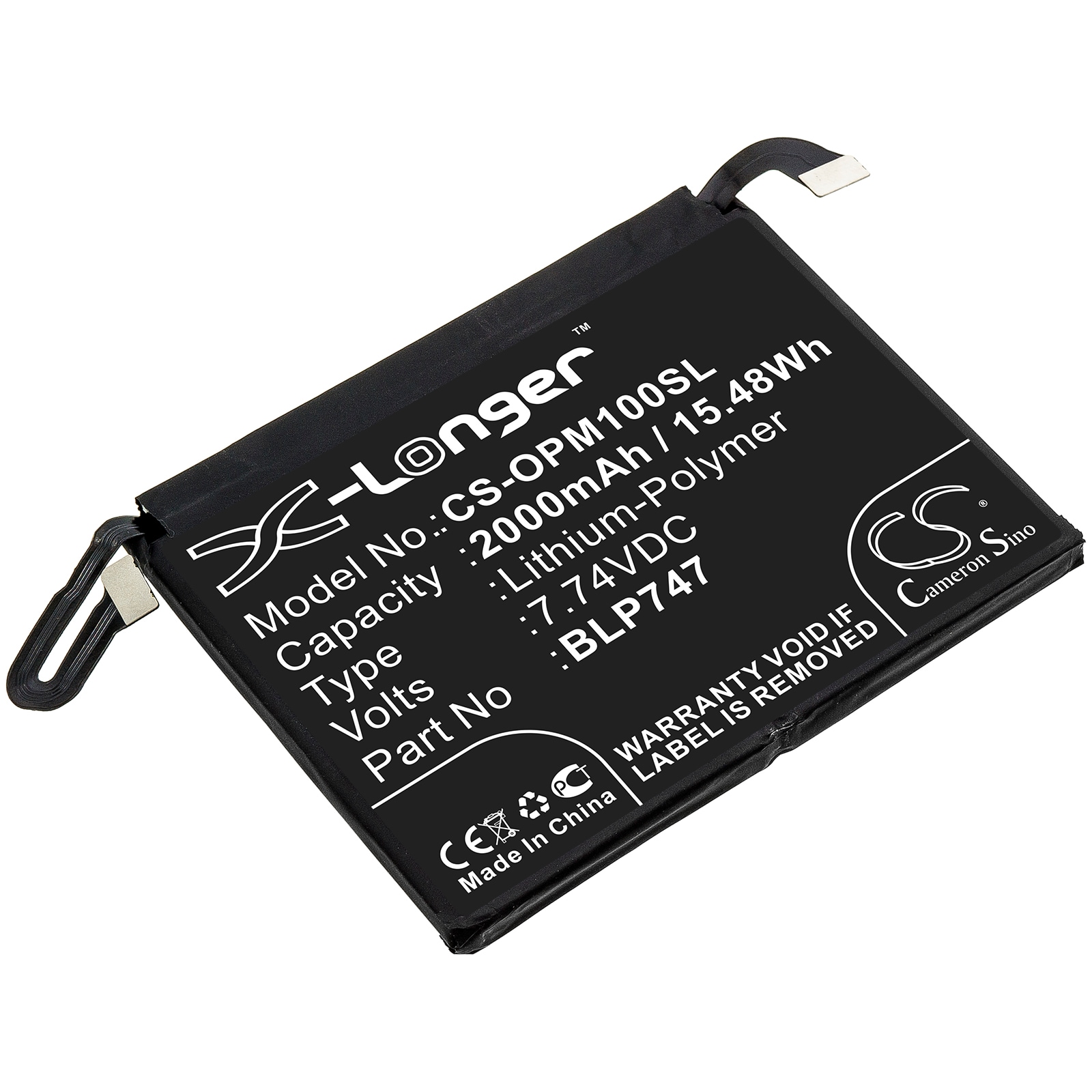 Batteri til mobiltelefon, smarttelefon for Oppo Reno ACE, PCLM10