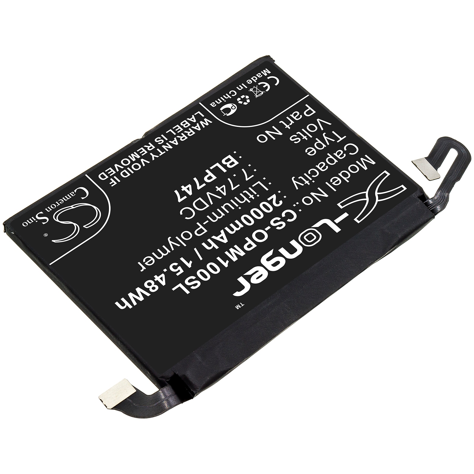 Batteri til mobiltelefon, smarttelefon for Oppo Reno ACE, PCLM10
