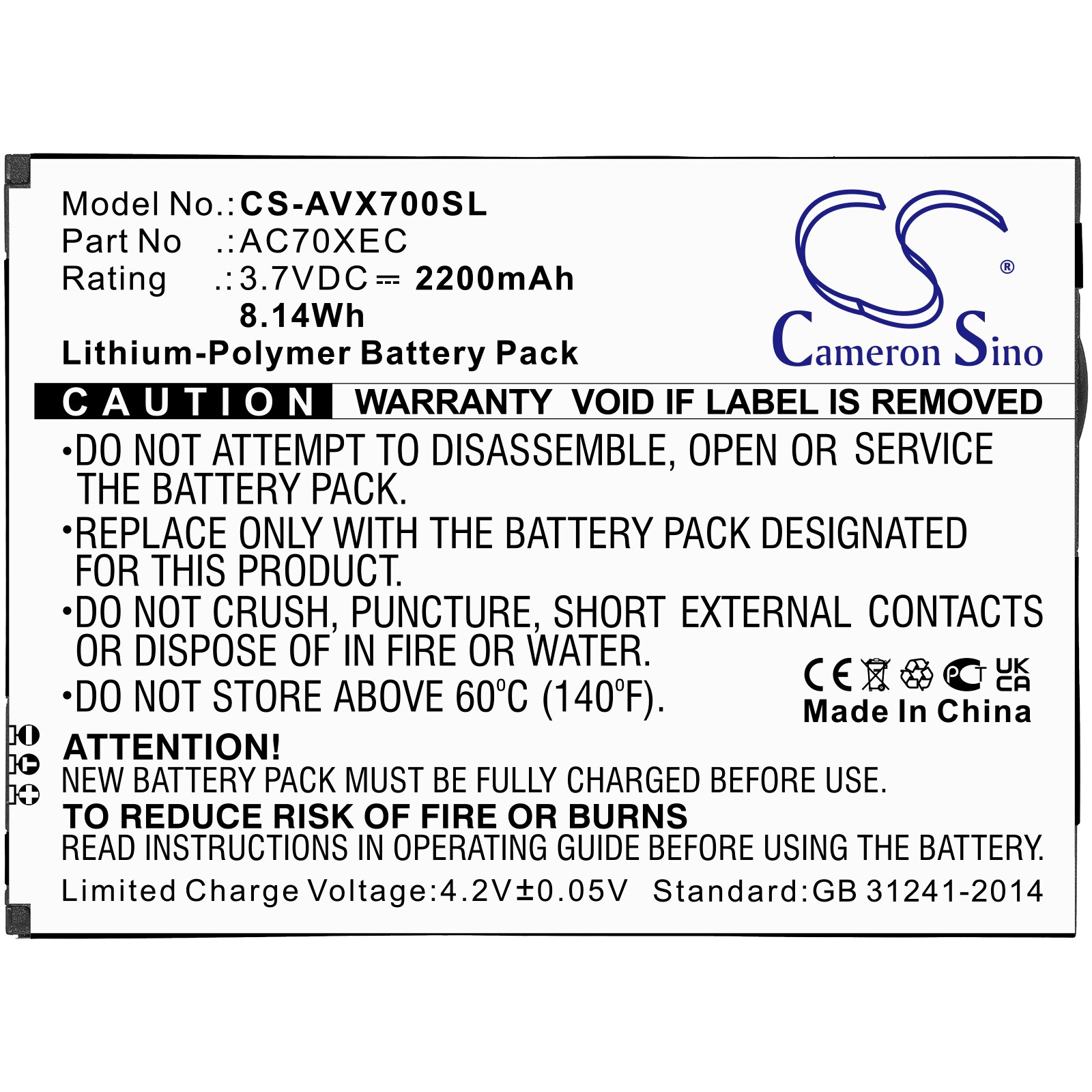 Batteri til mobiltelefon, smarttelefon for Archos 70 Xenon, 70 Xeon Color