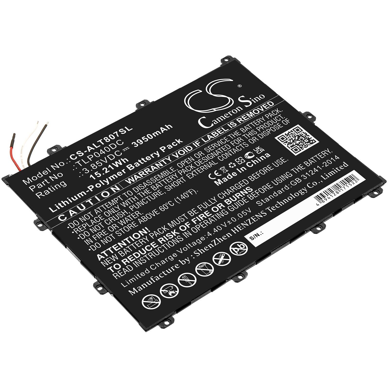 Batteri til nettbrett for Alcatel One Touch Pixi 3 8, OT-8070