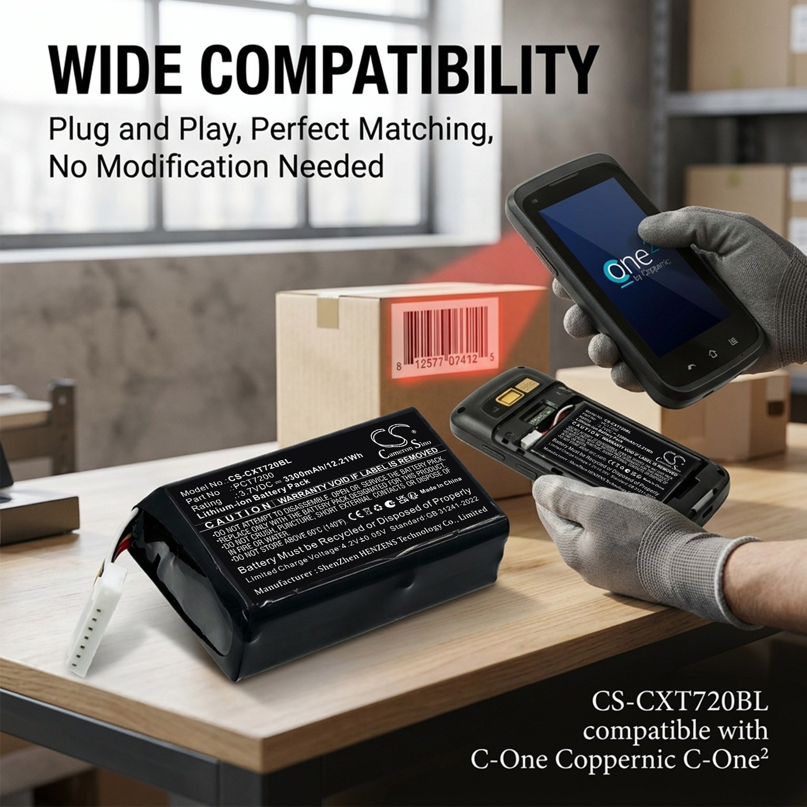 Batteri til strekkodeleser for C-One Coppernic C-One²