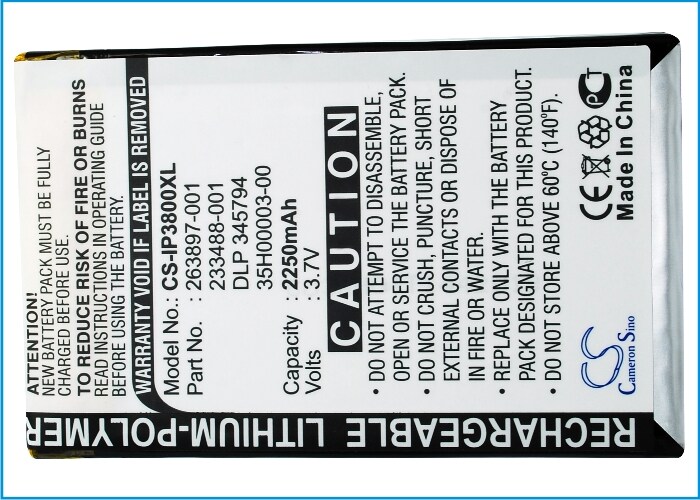 Batteri til Pocket PC, PDA for HP iPAQ H3800, iPAQ H3830, iPAQ H3835 m.fl.