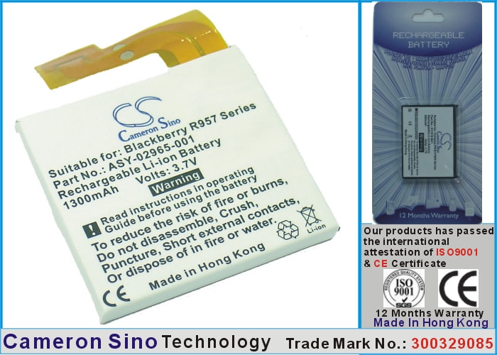 Batteri til mobiltelefon, smarttelefon for BlackBerry 5790, 5810, 5820 m.fl.