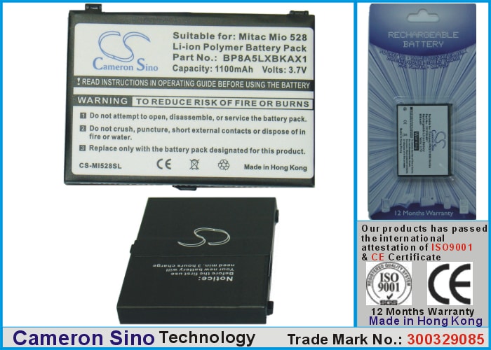 Batteri til Pocket PC og PDA for Mitac Mio 528, Mio 529 og Mio 538