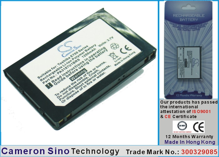 Batteri til Pocket PC og PDA for Toshiba E700, E740, E750 m.fl.