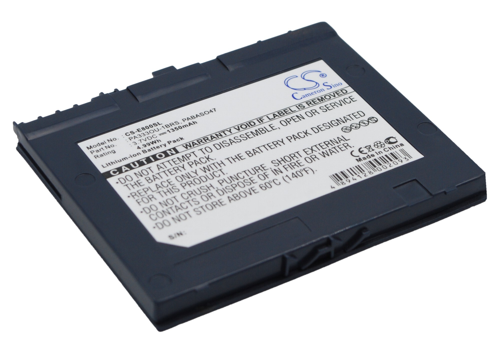 Batteri til Pocket PC og PDA for Toshiba E800, E800 Wi-Fi, E805 m.fl.