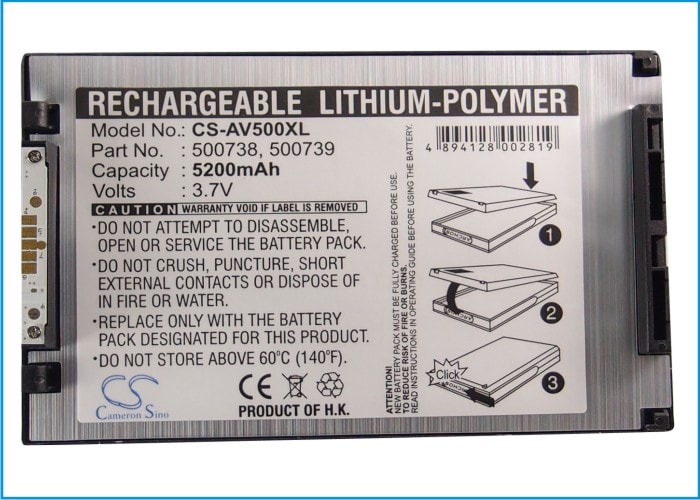 Batteri til mediespiller for Archos Gmini 500, Gmini 530, Gmini 560 m.fl.