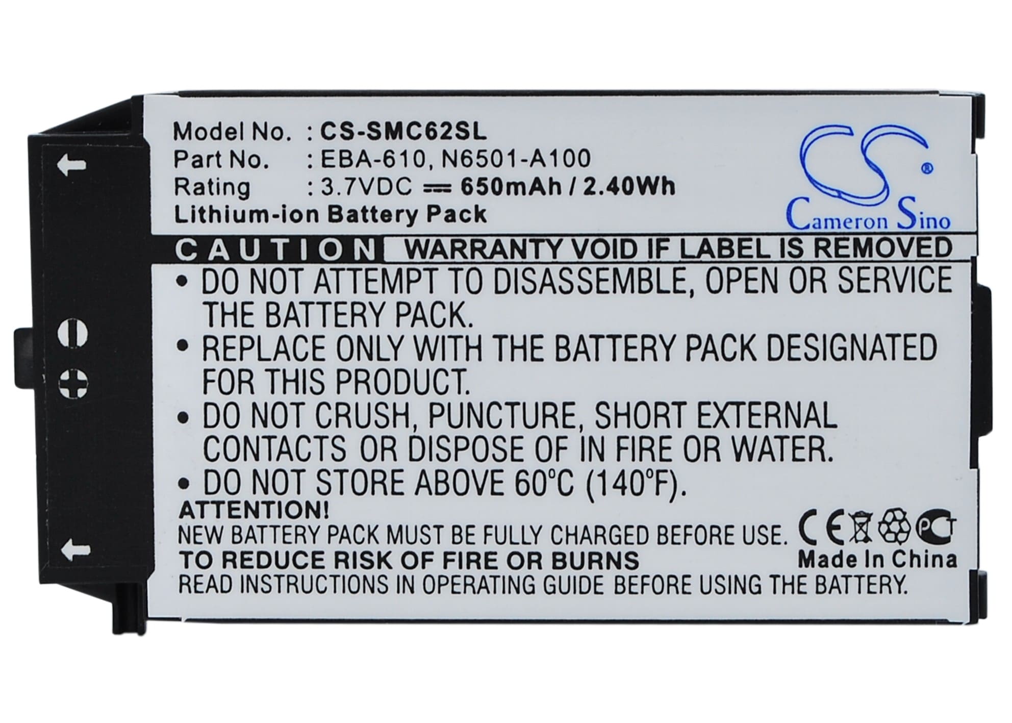 Batteri til mobiltelefon, smarttelefon for Siemens C62, X1