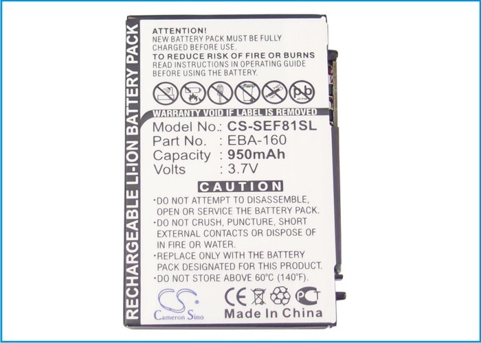 Batteri til mobiltelefon, smarttelefon for BenQ-Siemens EF81, S81, EF82
