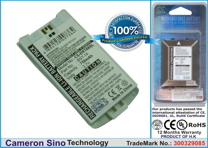 Batteri til mobiltelefon, smarttelefon for Sony Ericsson T68, T68i, C1002S