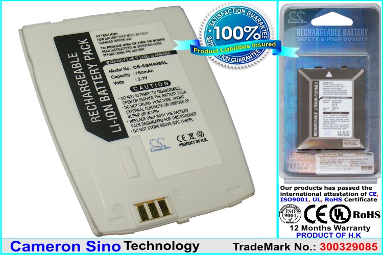 Batteri til mobiltelefon, smarttelefon for Samsung SGH-A400, SGH-A408, SGH-A401