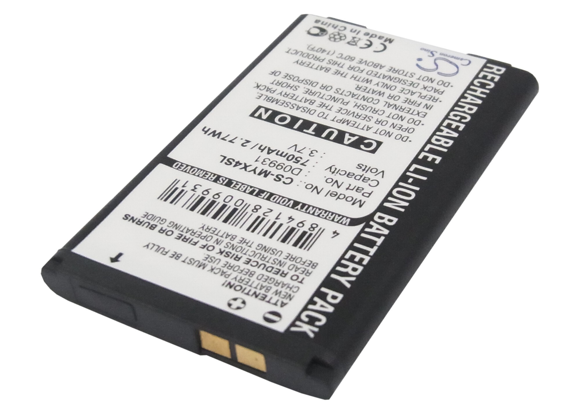 Batteri til mobiltelefon, smarttelefon for Sagem MYX4, MYX-4, MYX-4T