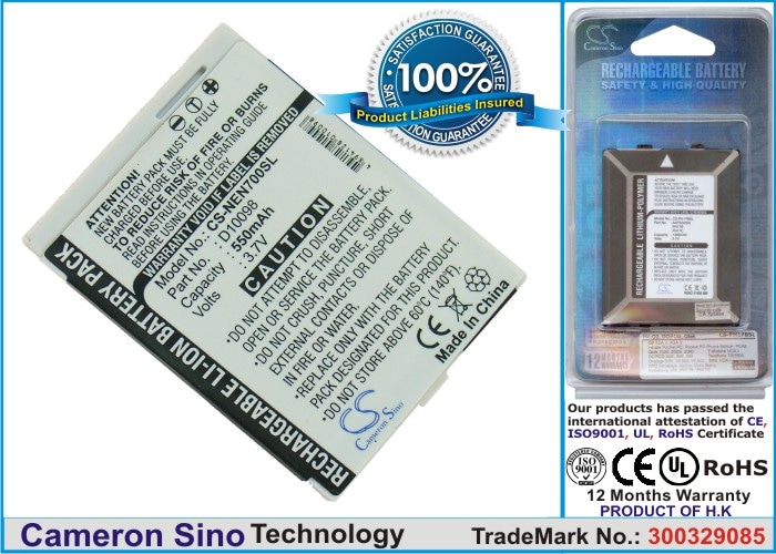 Batteri til mobiltelefon, smarttelefon for NEC N331i, N700, N708 m.fl.