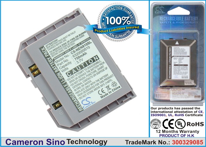 Batteri til mobiltelefon, smarttelefon for NEC N910, GV880, CLN910