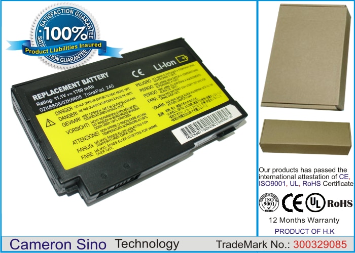 Batteri til bærbar PC, Notatbok for IBM ThinkPad 240z, ThinkPad 240x, ThinkPad 240
