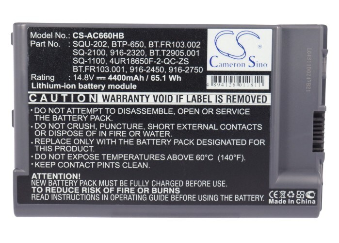 Batteri til bærbar PC, Acer TravelMate 802LMi, Quanta Z500 m.fl.