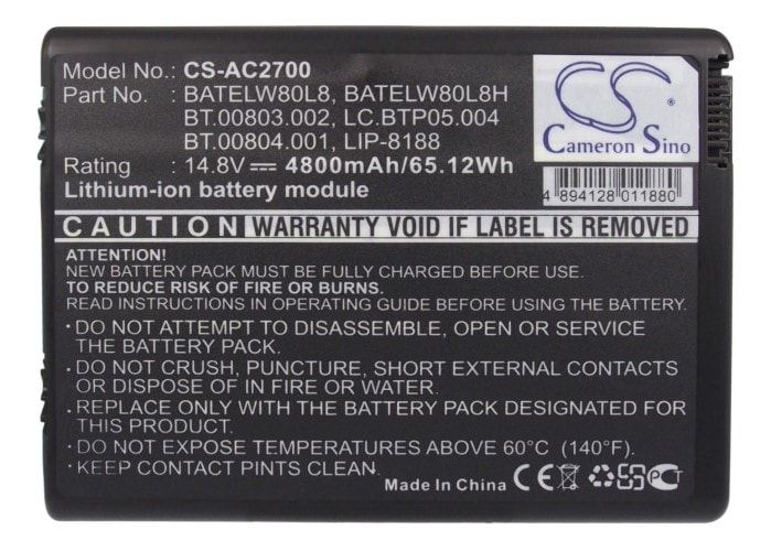 Batteri til bærbar PC, Acer TravelMate 2200, TravelMate 2700