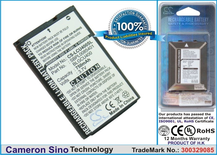 Batteri til mobiltelefon, smarttelefon for LG CU400, CU405
