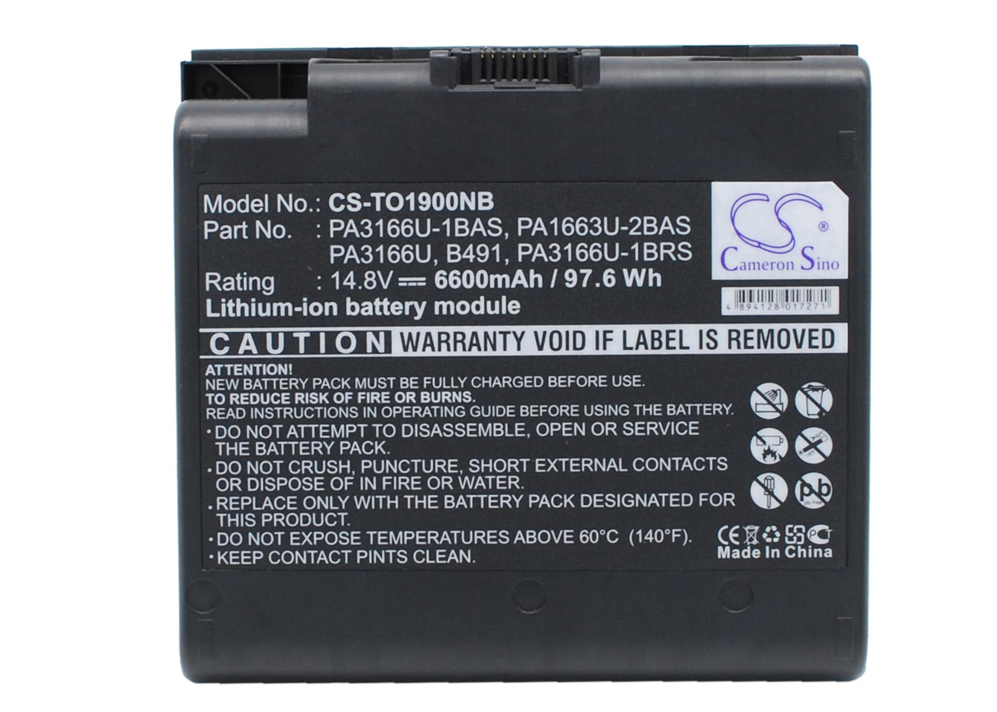 Batteri til bærbar PC, Notatbok for Toshiba Satellite 1900, Satellite 1905 m.fl.