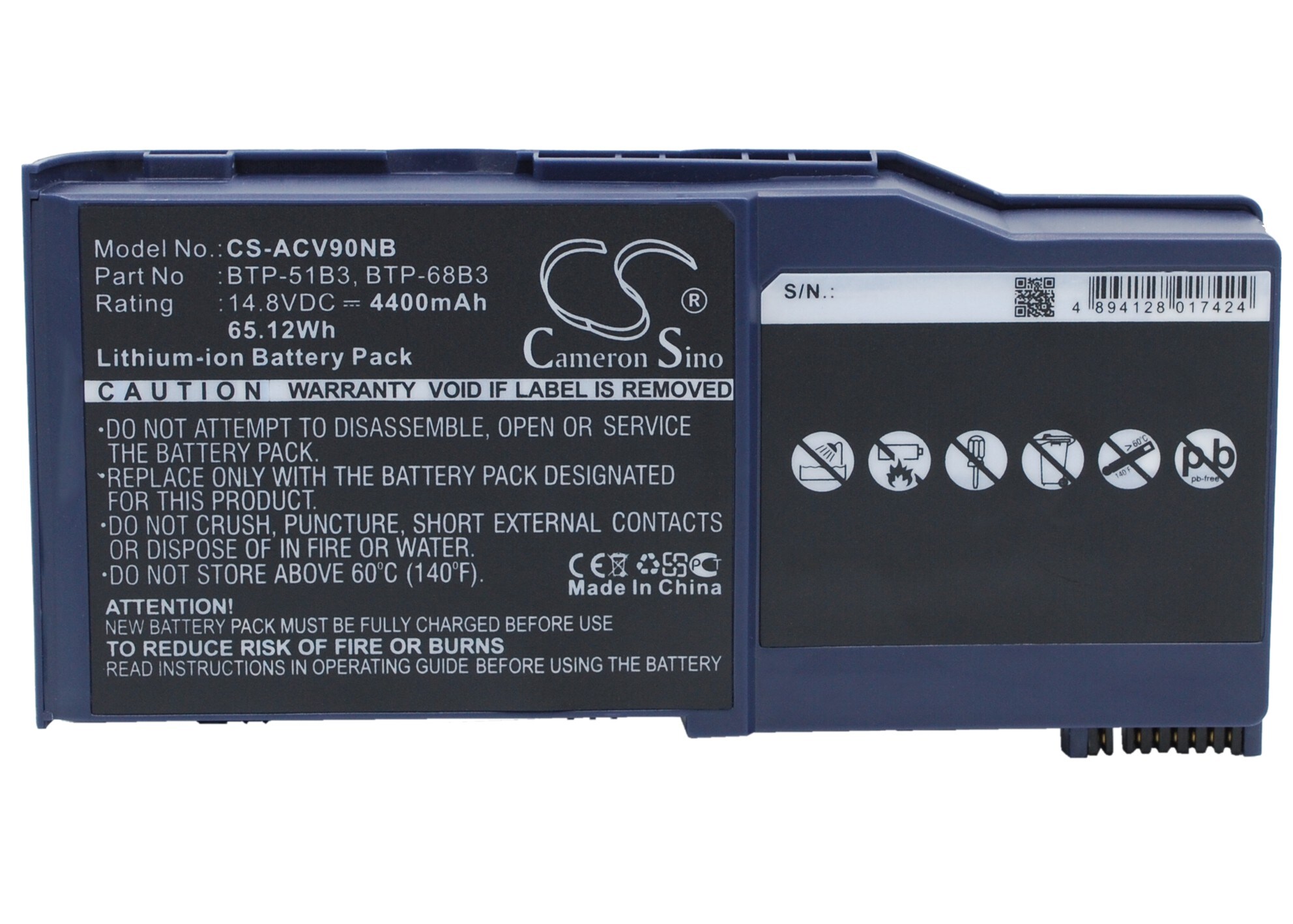 Batteri til bærbar PC, Acer Wistron AJ V90
