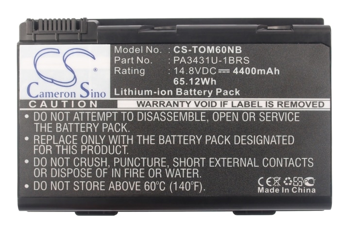 Batteri til bærbar PC, Notatbok for Toshiba Satellite M60, Satellite M60-183 m.fl.
