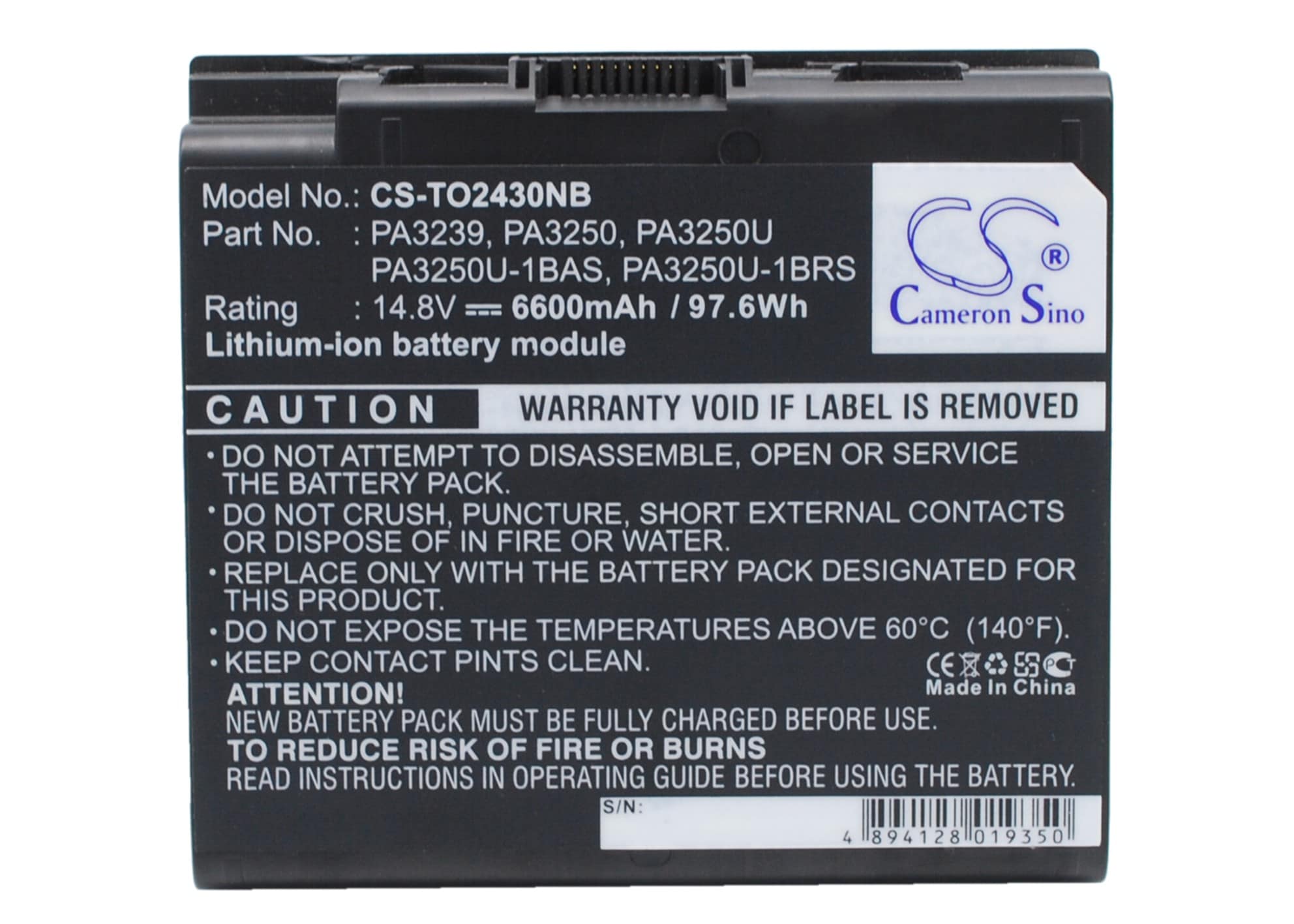 Batteri til bærbar PC, til Toshiba Satellite 2430, Satellite 2430-101 m.fl.