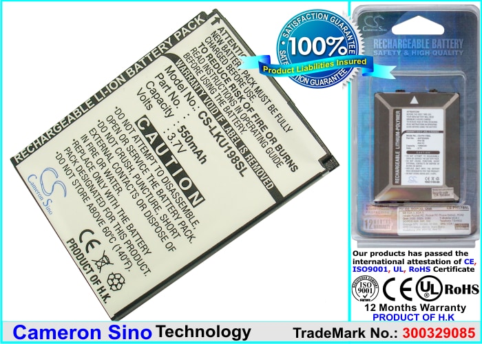 Batteri til mobiltelefon, smarttelefon for LG KU198