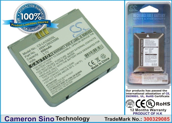 Batteri til mobiltelefon, smarttelefon for LG KG920, KG928
