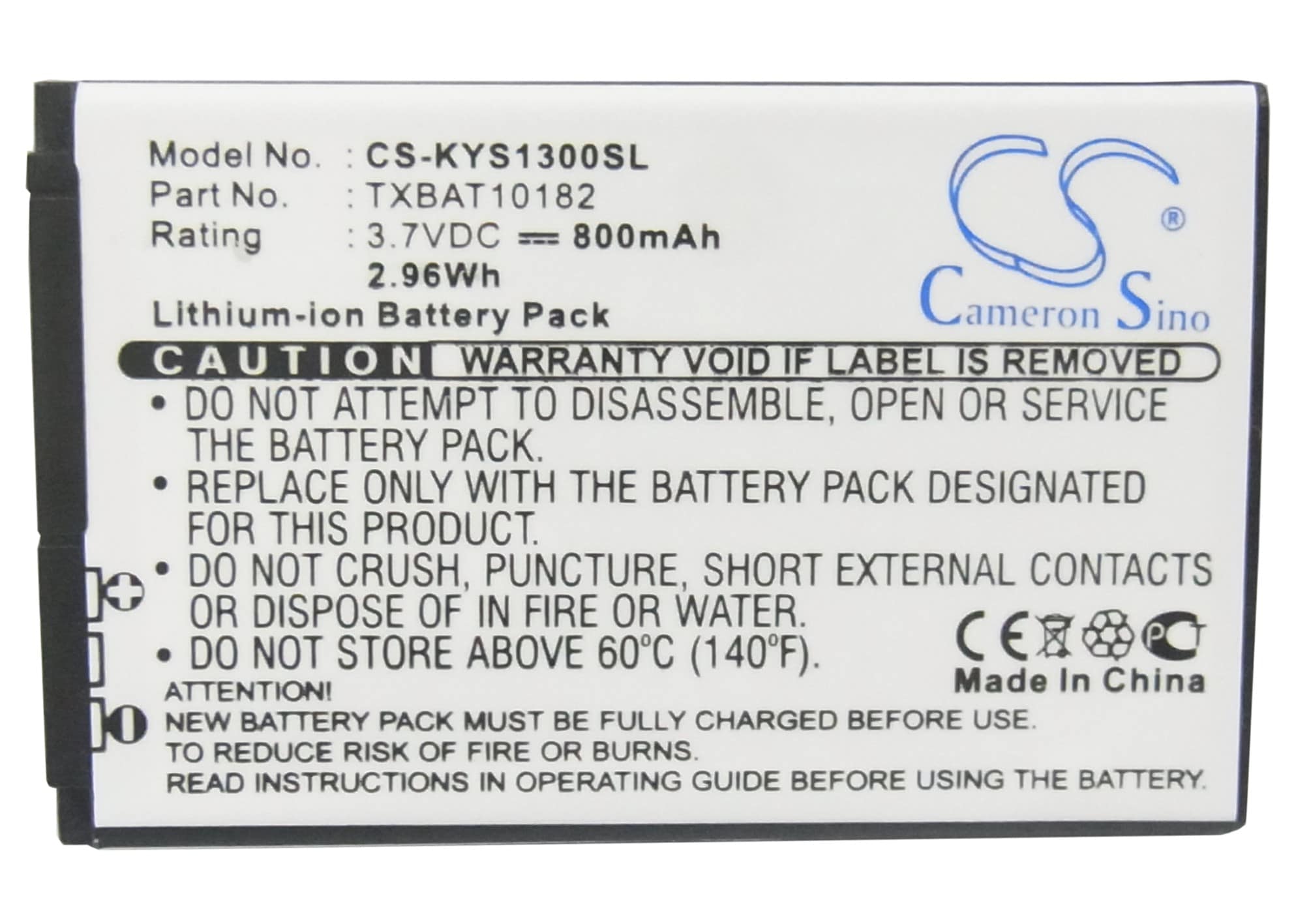 Batteri til mobiltelefon, smarttelefon for Kyocera S1300, S1300 Melo, Domino S1310 m.fl.