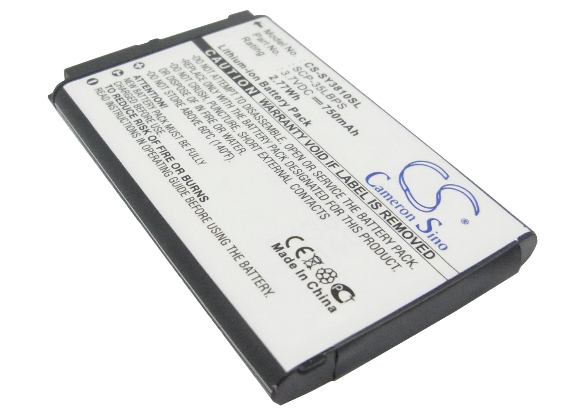 Batteri til mobiltelefon, smarttelefon for Sanyo SCP-3810
