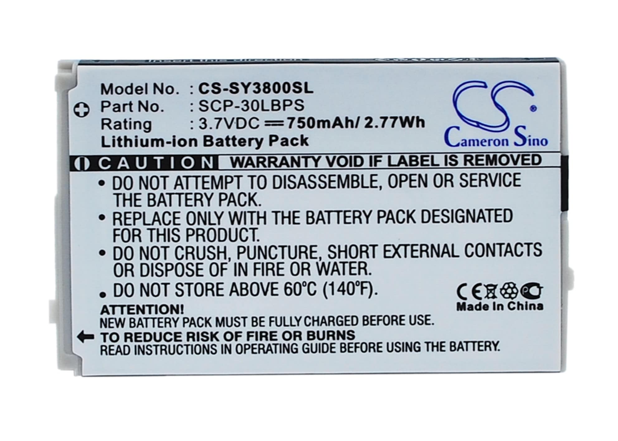 Batteri til mobiltelefon, smarttelefon for Sanyo SCP-3800, Katana LX, SCP-6750 m.fl.