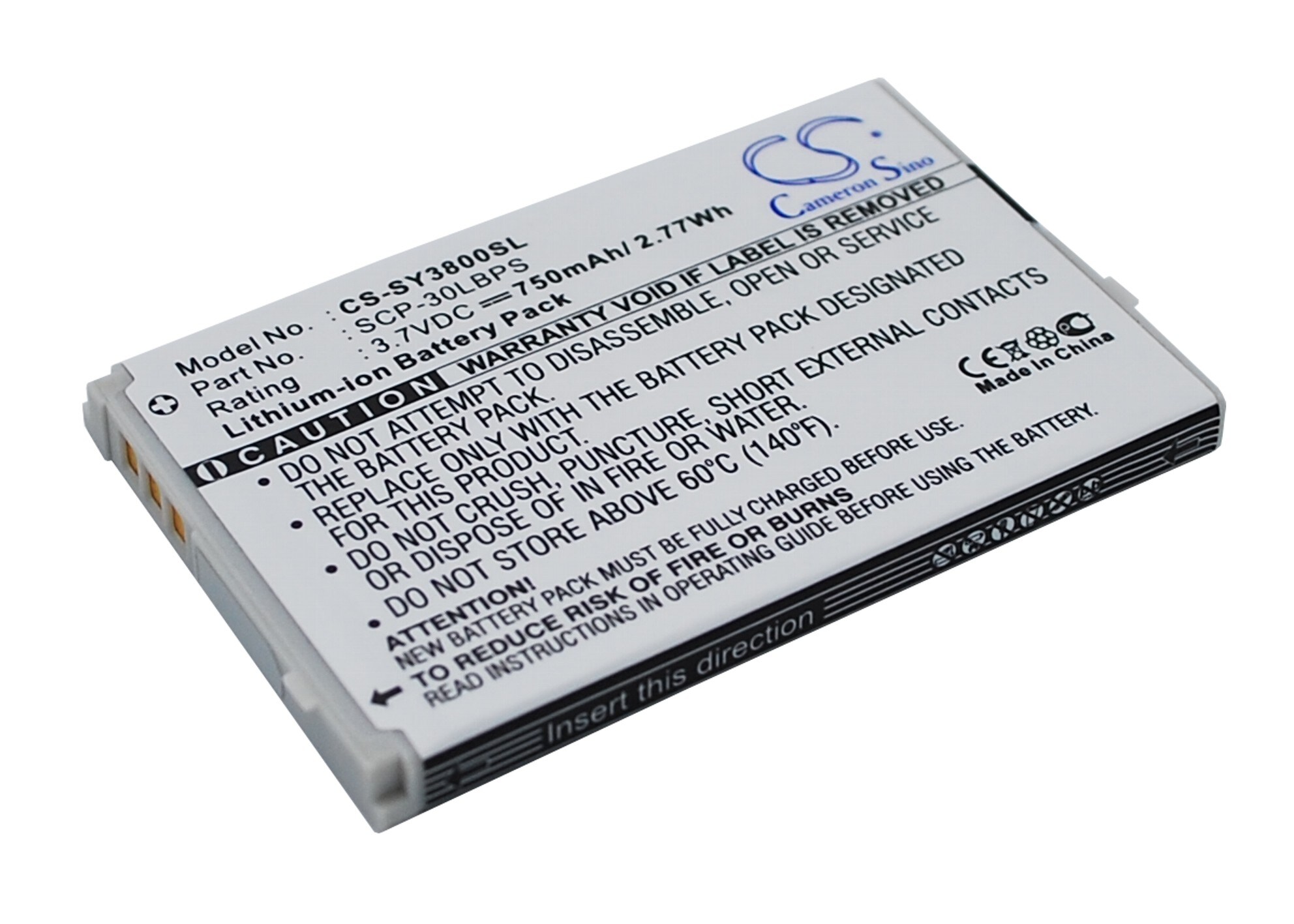 Batteri til mobiltelefon, smarttelefon for Sanyo SCP-3800, Katana LX, SCP-6750 m.fl.