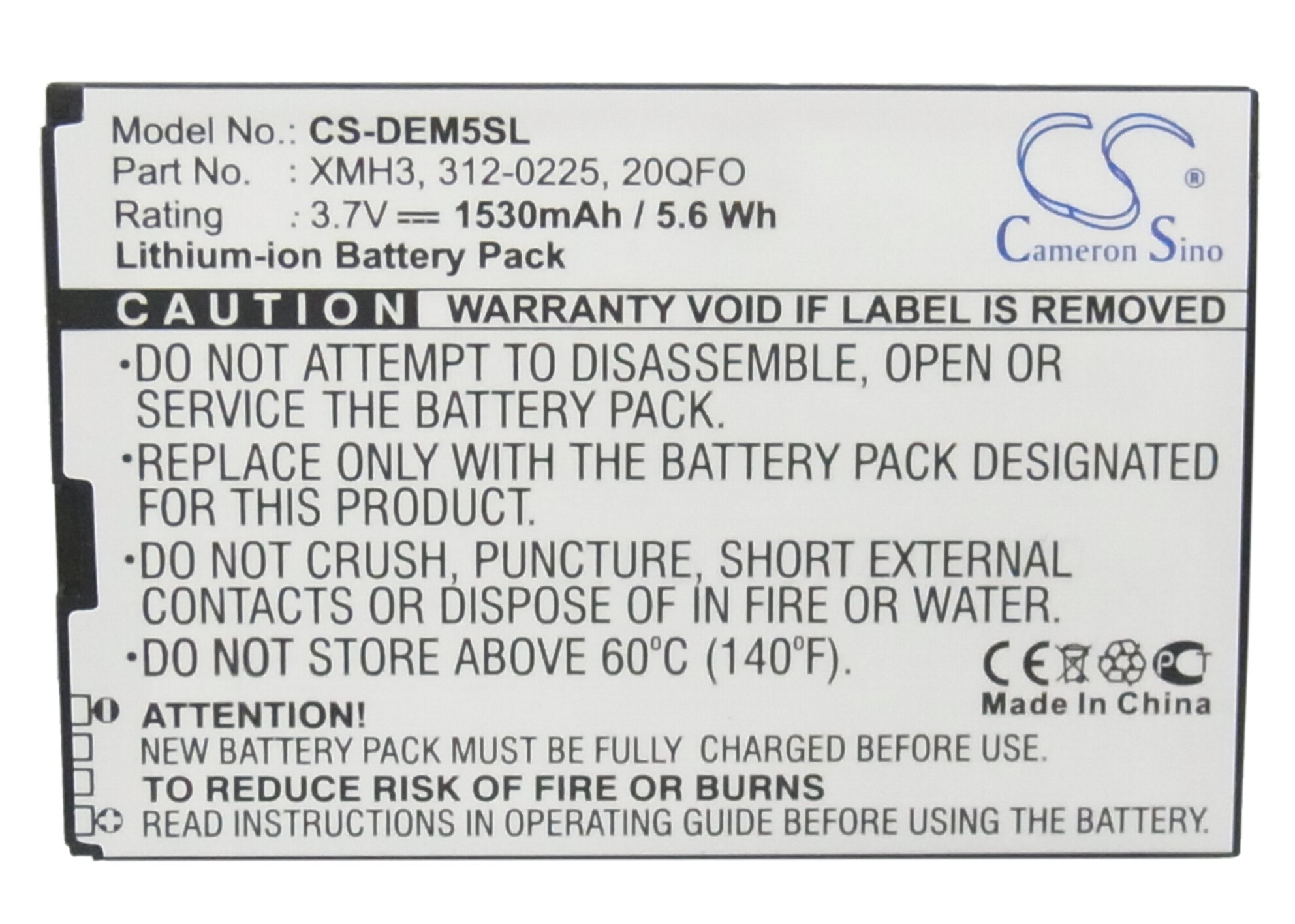 Batteri til mobil, smarttelefon for Dell Mini 5, Streak, Streak US m.fl.