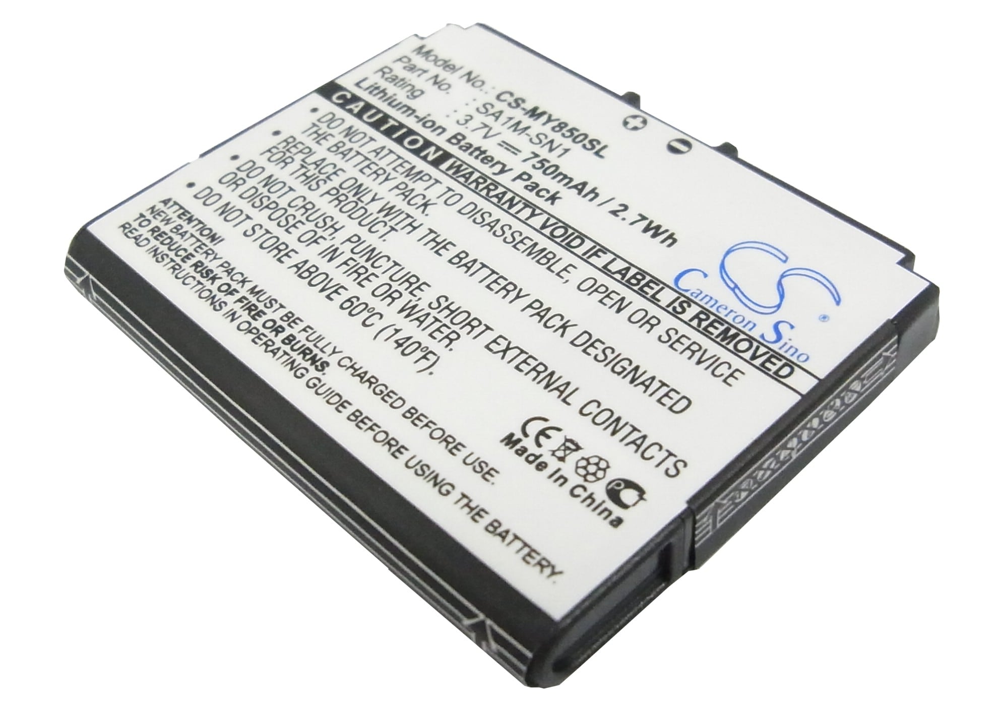 Batteri til mobiltelefon, smarttelefon for Sagem MY850, MY850V, MY850C m.fl.