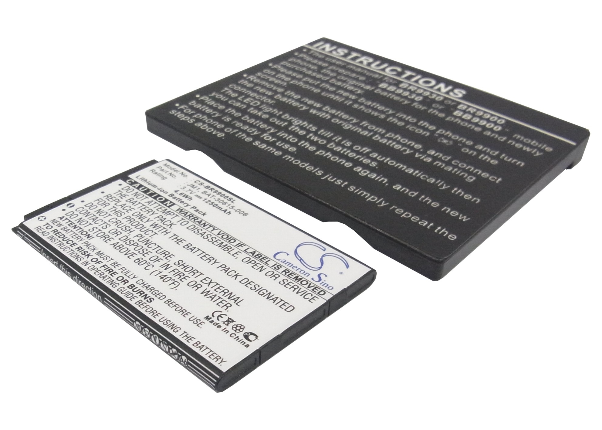 Batteri til mobiltelefon, smarttelefon for BlackBerry Bold Touch 9900, Pluto m.fl.