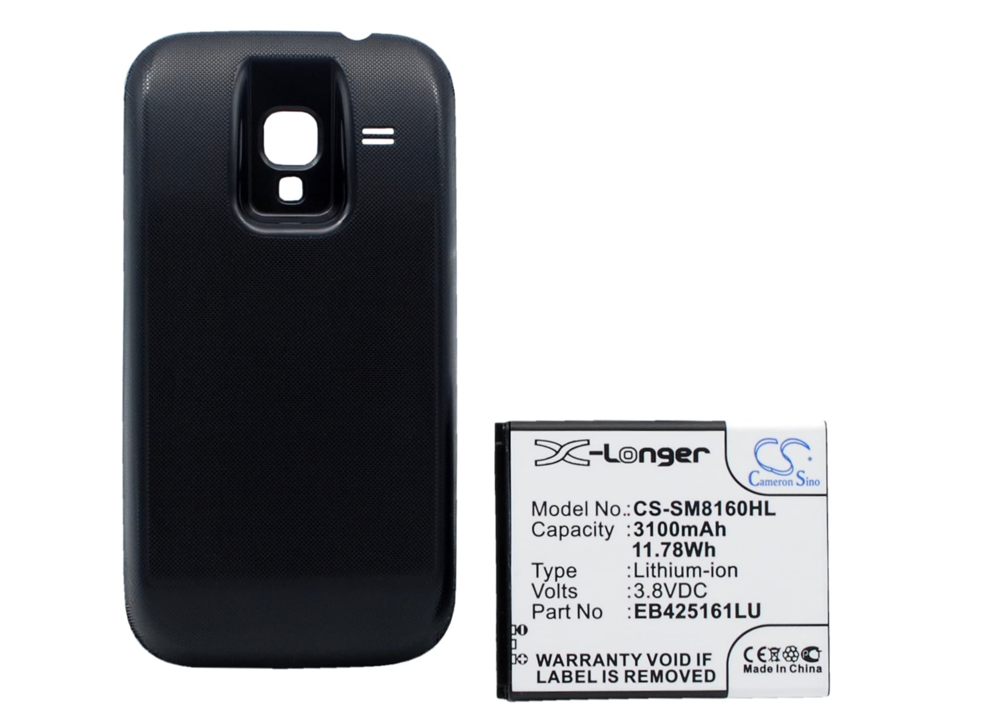 Batteri til mobiltelefon, smarttelefon for Samsung Galaxy Ace 2, GT-I8160, GT-I8160P m.fl.