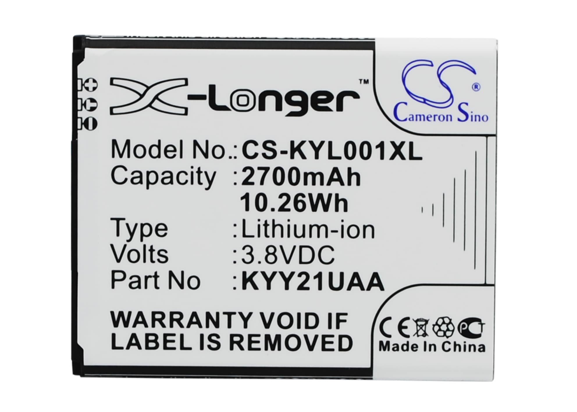 Batteri til mobiltelefon, smarttelefon for Kyocera URBANO L01
