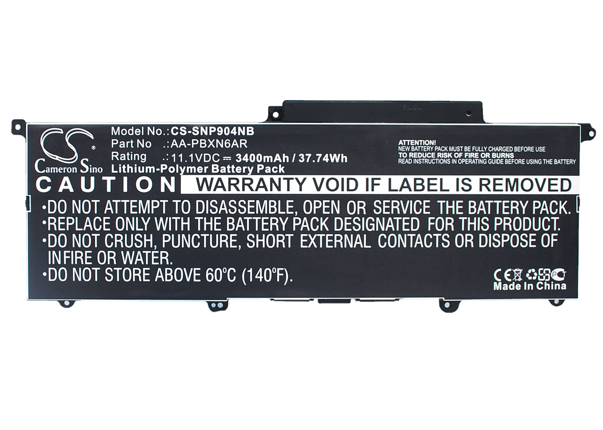 Batteri til bærbar PC, notatbok for Samsung 900X3B, 900X3C-A01, 900X3C-A02