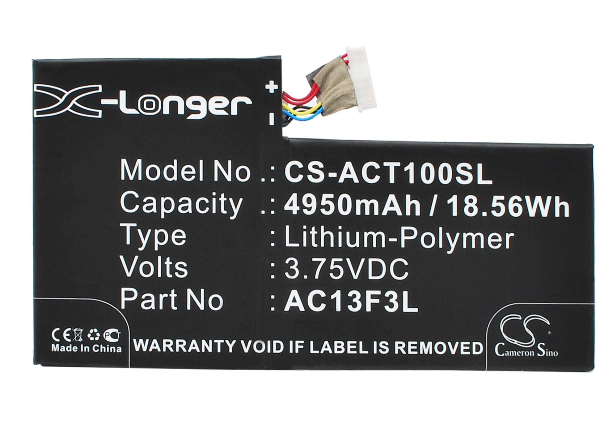 Batteri til nettbrett for Acer Iconia Tab A1, Iconia Tab A1-810, A1-A810 m.fl.