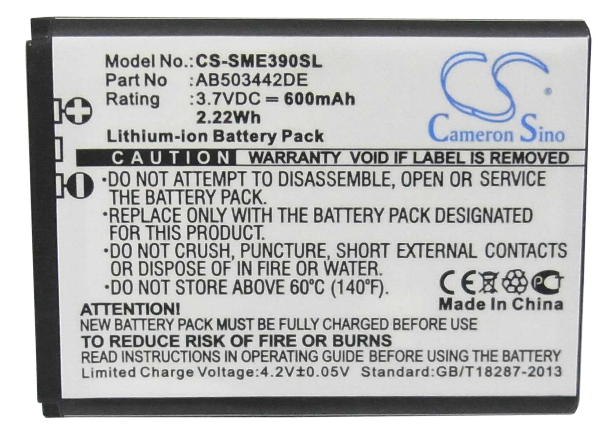 Batteri til mobiltelefon, smarttelefon for Samsung SGH-E398, SGH-E390