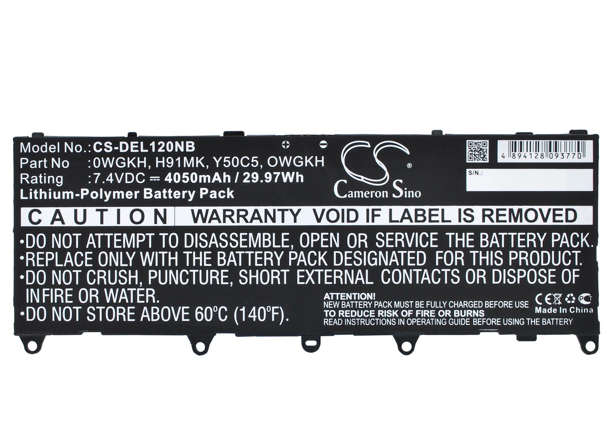 Batteri til bærbar PC, Dell Latitude 10e, Latitude 10-ST2e