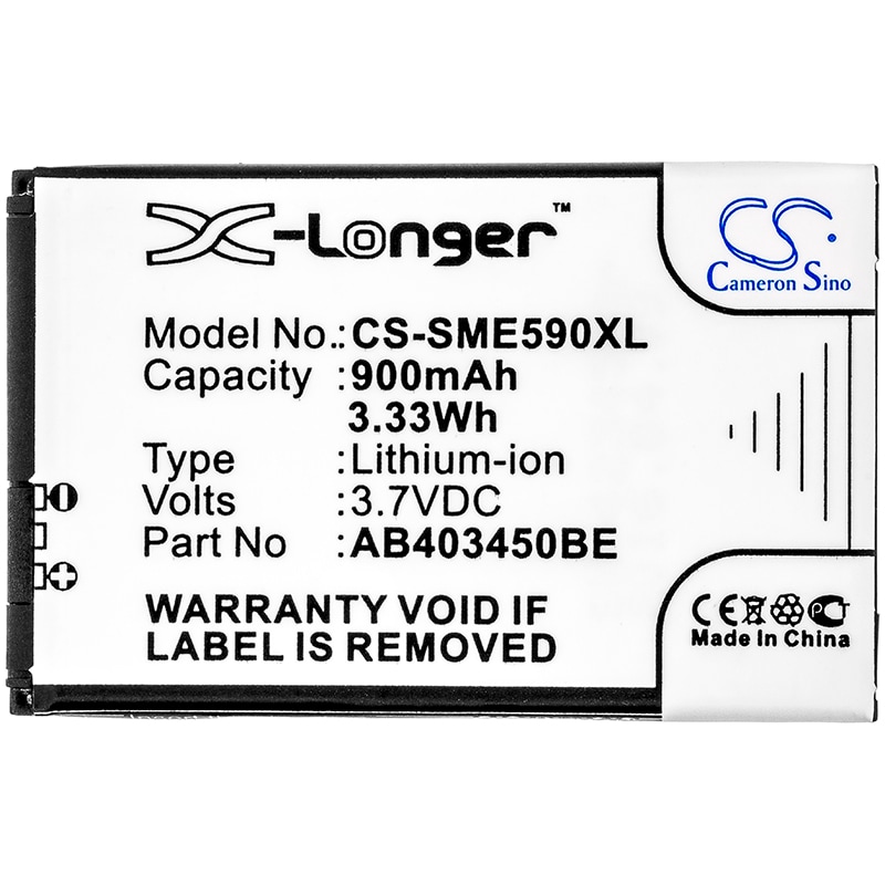 Batteri til mobiltelefon, smarttelefon for Samsung SGH-E590, SGH-E598, SGH-E790 m.fl.