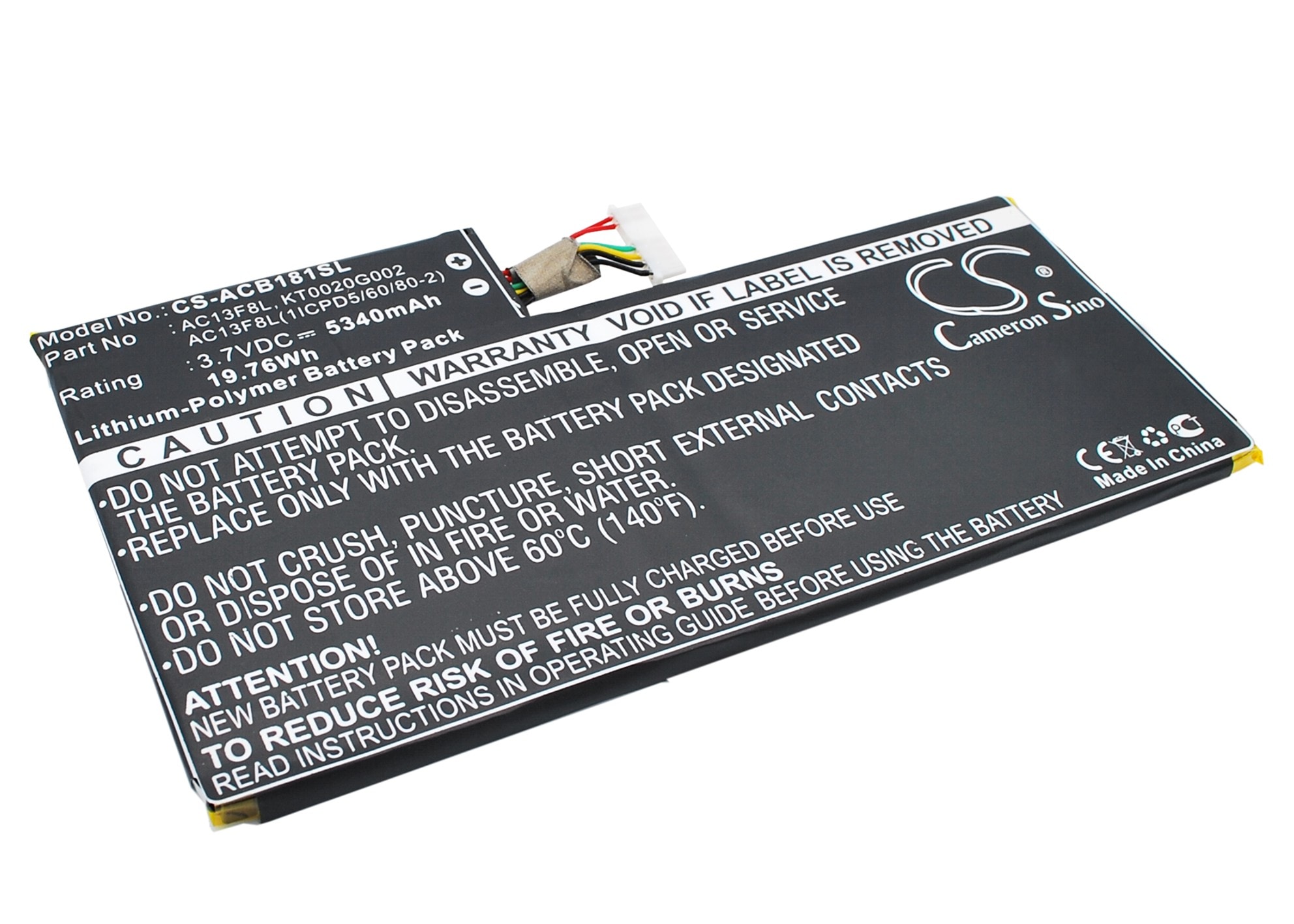 Batteri til nettbrett for Acer Iconia A1-810 7,9", Iconia W4-820-2668, Iconia W4-820 m.fl.