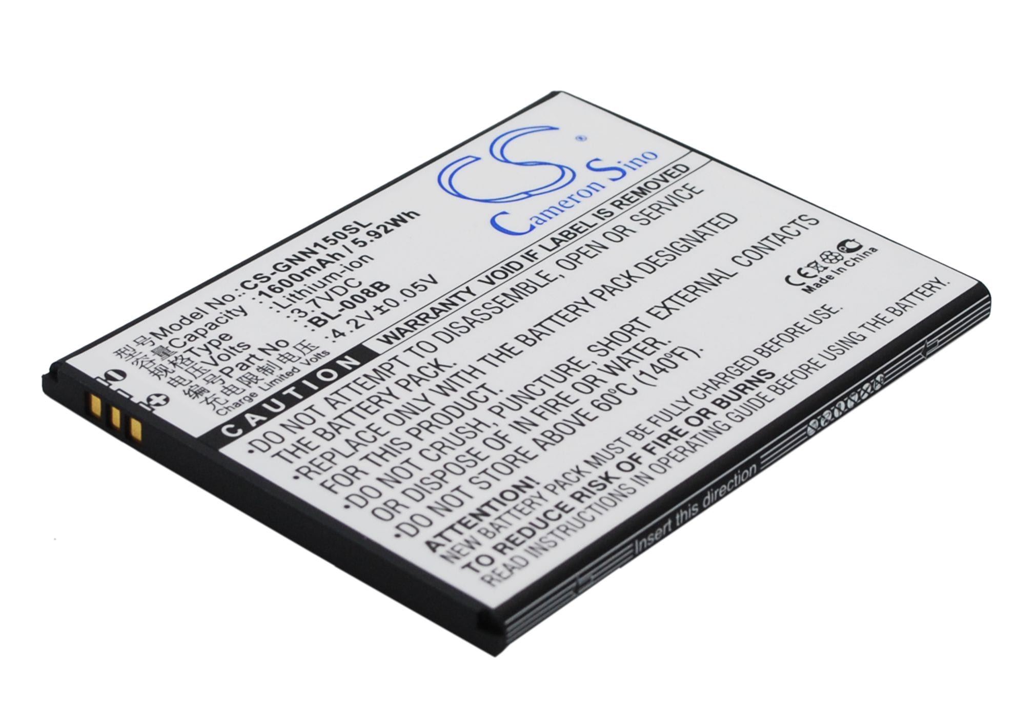 Batteri til mobiltelefon, smarttelefon for GIONEE GN150