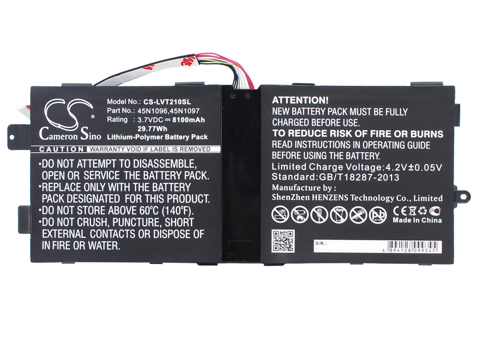 Batteri til nettbrett for Lenovo ThinkPad Tablet 2, ThinkPad Tablet 2 10,1 tommer